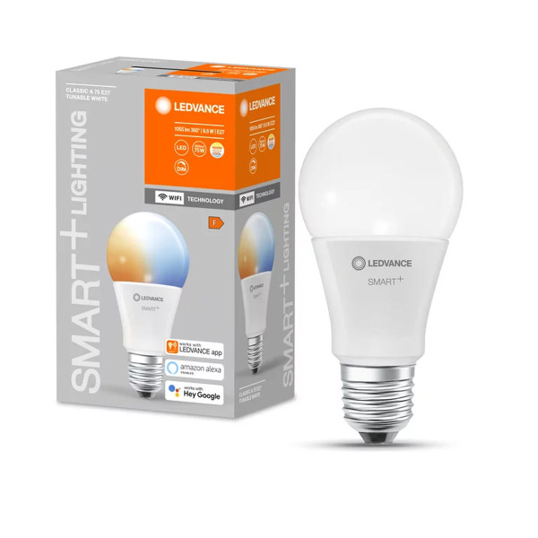 Светодиодная лампа LEDVANCE Smart WI-FI A60 9,5W 1055Lm 2700-6500K 230V E27 Матовый (Frosted) (4058075485433), 100024159