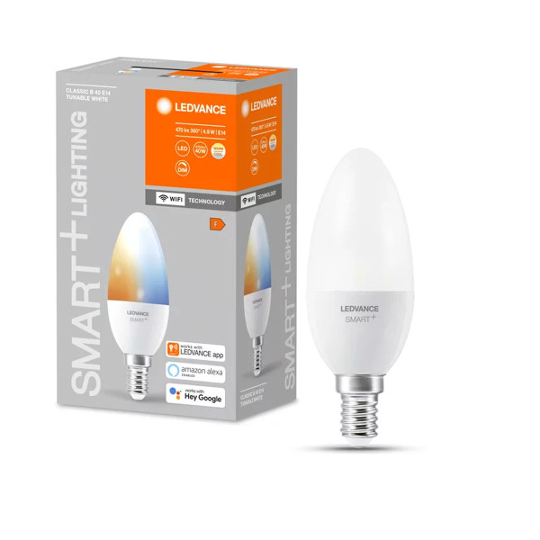 Светодиодная лампа LEDVANCE Smart WI-FI B40 5W 470Lm 2700-6500K 230V E14 Матовый (Frosted) (4058075485556), 100024164