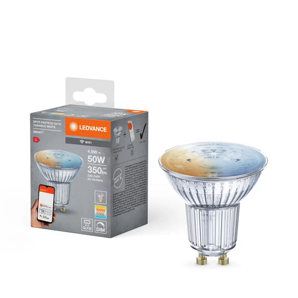 Светодиодная лампа LEDVANCE Smart WI-FI PAR16 5W 350Lm 2700-6500K 230V GU10 Рефлектор (4058075485679), 100024167