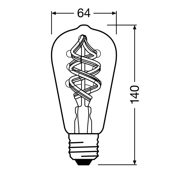 Светодиодная лампа LEDVANCE Smart WI-FI Edison Filament ST64 4,5W 300Lm RGBW + 2700K 230V E27 Прозрачный (Clear) (4058075609914), 100024157