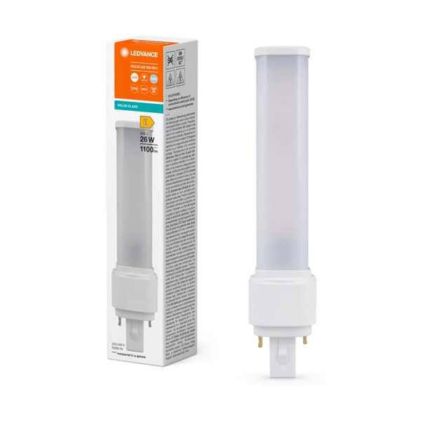Світлодіодна лампа LEDVANCE DULUX EM 9W 1100Lm 4000К 230V D26 G24D-3 Frosted (4058075823198) , 100024183