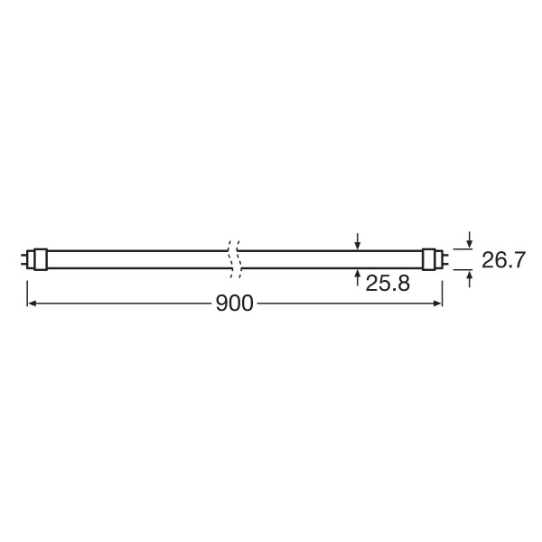 Светодиодная лампа LEDVANCE LED Tube T8 9,7W 1700Lm 6500K 230V G13 Матовый (Frosted) (4099854037498) одностороннее подключение, 100024178