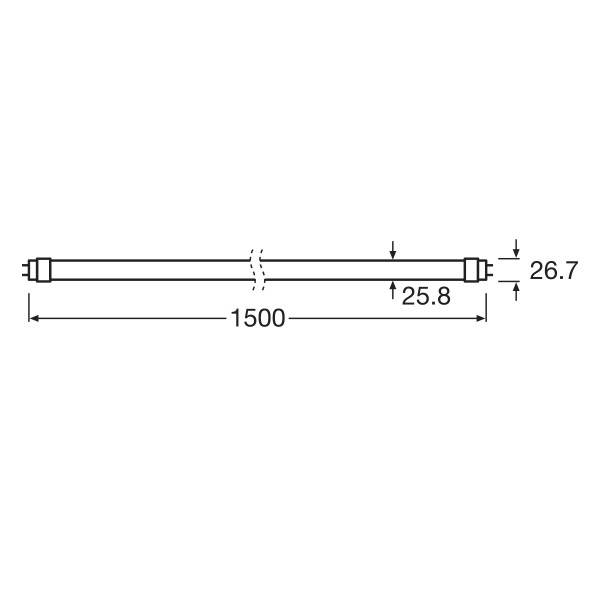 Светодиодная лампа LEDVANCE LED Tube T8 17,9W 1700Lm 3300K 230V G13 Матовый (Frosted) (4099854045127) одностороннее подключение, 100024179