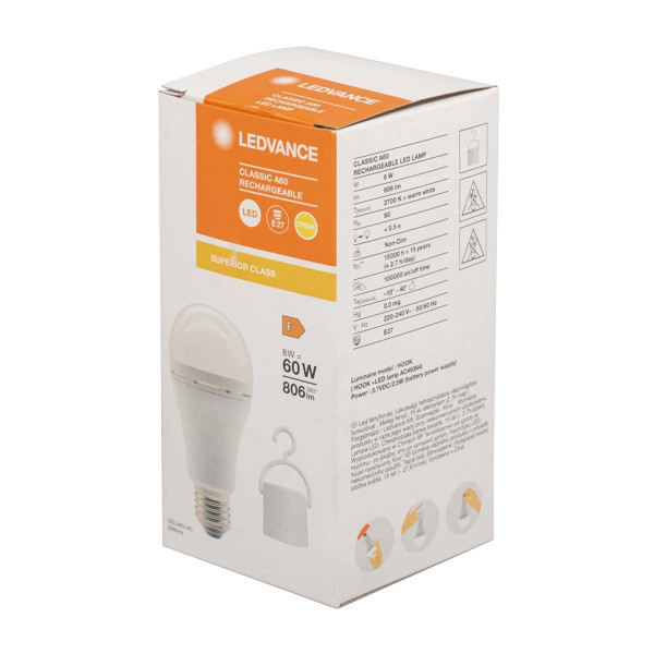 Светодиодная лампа LEDVANCE LED Classic With Added Function A60 8W 806Lm 2700K 230V E27 Матовый (Frosted) (4099854102417), 100024081