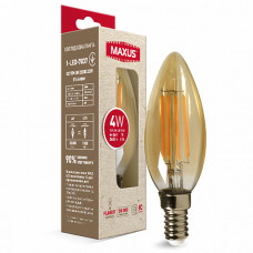 Светодиодная лампа MAXUS филамент C37 4W 360Lm 2200K 220V E14 Amber (1-LED-7037)