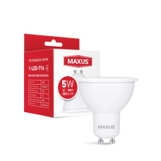 Светодиодная лампа MAXUS MR16 5W 525Lm 4100K 220V GU10 Frosted (1-LED-716)