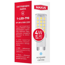 Светодиодная лампа MAXUS JCD 4W 400Lm 4100K 220V G9 Clear (1-LED-790)