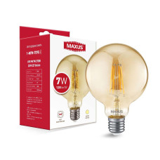Светодиодная лампа MAXUS филамент G95 FM 7W 840Lm 2700K 220V E27 Golden (1-MFM-7095)