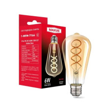 Светодиодная лампа MAXUS филамент ST64 FM 6W 420Lm 2400K 220V E27 Golden Deco (1-MFM-7164)