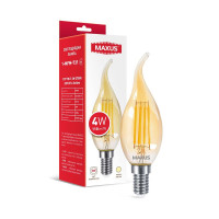 Светодиодная лампа MAXUS филамент C37 FM-T 7W 840Lm 2700K 220V E14 Golden (1-MFM-731)
