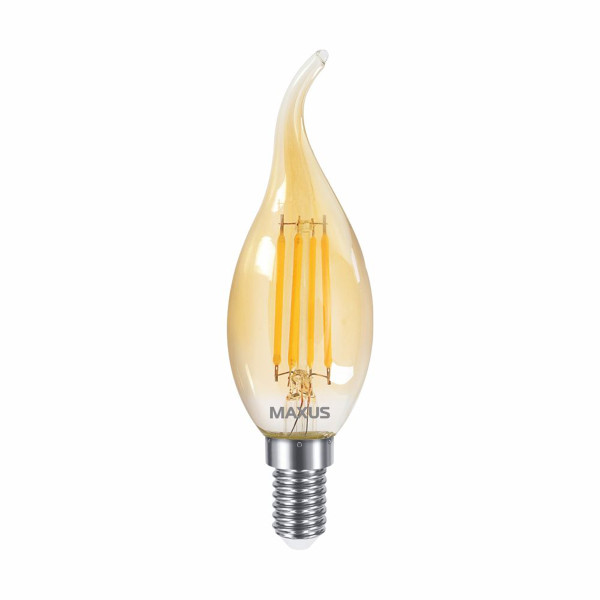 Светодиодная лампа MAXUS филамент C37 FM-T 7W 840Lm 2700K 220V E14 Golden (1-MFM-731), 100020344