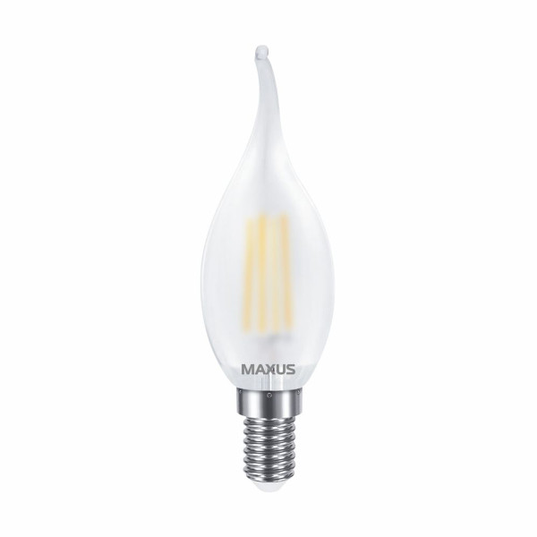 Светодиодная лампа MAXUS филамент C37 FM-T 4W 500Lm 4100K 220V E14 Frosted (1-MFM-732), 100020345