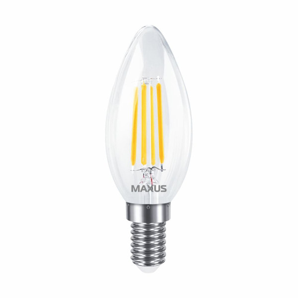 Светодиодная лампа MAXUS филамент C37 FM 7W 840Lm 2700K 220V E14 Clear (1-MFM-734), 100020347