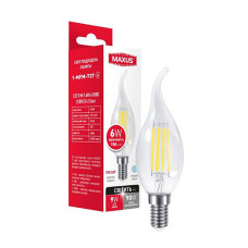 Светодиодная лампа MAXUS филамент C37 FM-T 7W 840Lm 2700K 220V E14 Clear (1-MFM-737)