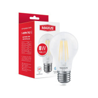 Світлодіодна лампа MAXUS філамент A60 8W 4100K 220V E27 Frosted (1-MFM-762)