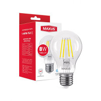 Світлодіодна лампа MAXUS філамент A60 8W 920Lm 2700K 220V E27 Clear (1-MFM-763)