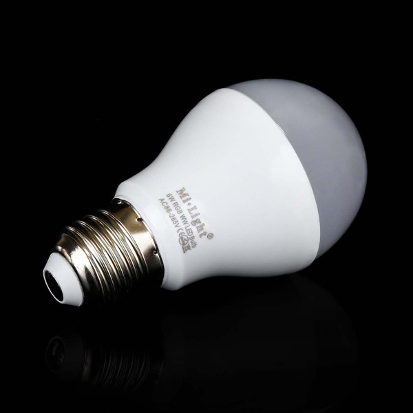 Светодиодная лампа Mi-light G57 6W E27 2700К+RGB DIM 86-265V (LL014 - WW), 100021432