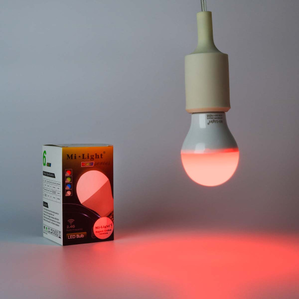 Светодиодная лампа Mi-light G57 6W E27 2700К+RGB DIM 86-265V (LL014 - WW), 100021432