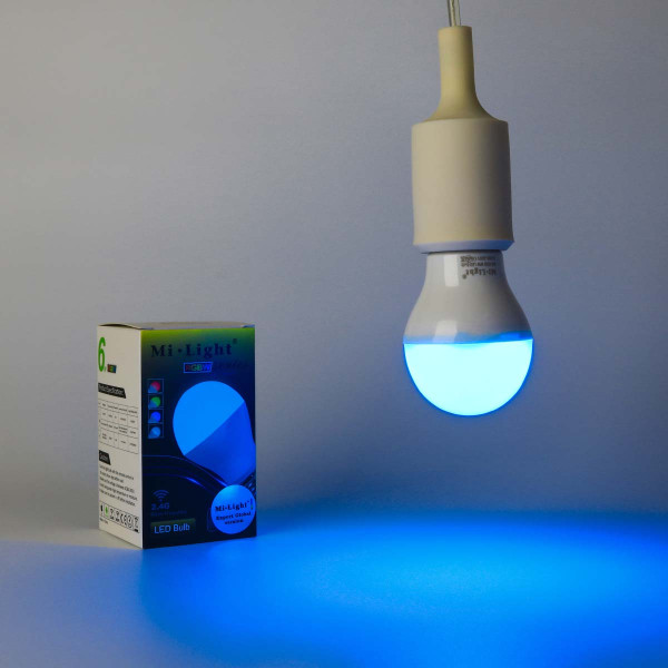 Светодиодная лампа Mi-light G57 6W E27 2700К+RGB DIM 86-265V (LL014 - WW), 100021432