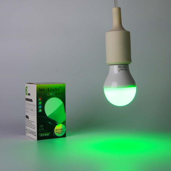 Светодиодная лампа Mi-light G57 6W E27 2700К+RGB DIM 86-265V (LL014 - WW), 100021432