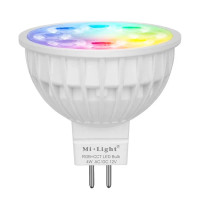 Светодиодная лампа Mi-light MR16 4W GU5.3 2700-6500K+ RGB DIM 12V FUT104 (LL104-RGB+CCT)