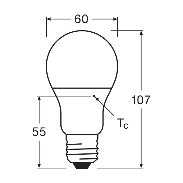 Светодиодная лампа OSRAM LED Classic Value A60 8,5W 806Lm 2700K 230V E27 Матовый (Frosted) (4052899326842), 100002082