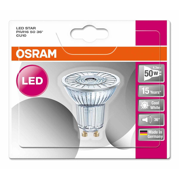 Светодиодная лампа OSRAM LED Star 4,3W 350Lm 4000K 230V GU10 Рефлектор (4052899958098), 100002136