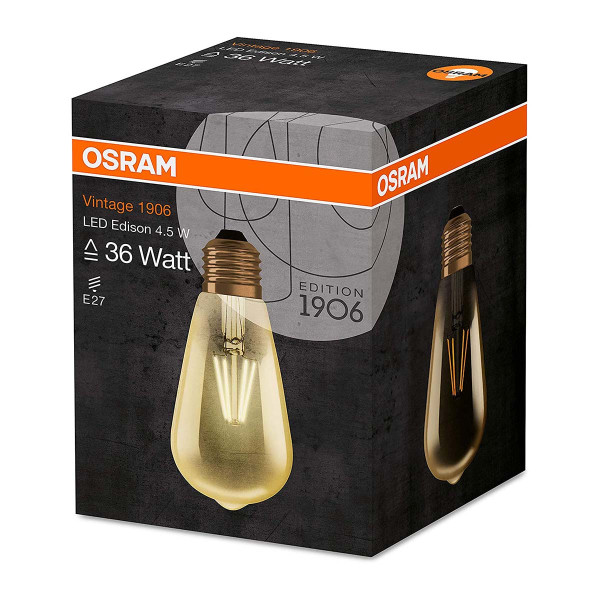 Светодиодная лампа OSRAM Vintage 1906 Edison Filament ST64 4W 410Lm 2400K 230V E27 Прозрачный (Clear) (4052899962095), 100002061
