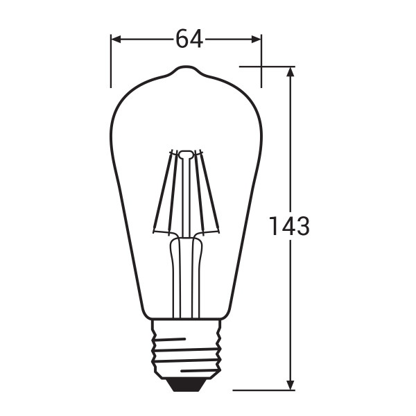 Светодиодная лампа OSRAM Vintage 1906 Edison Filament ST64 4W 410Lm 2400K 230V E27 Прозрачный (Clear) (4052899962095), 100002061