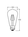 Светодиодная лампа OSRAM Vintage 1906 Edison Filament ST64 4W 410Lm 2400K 230V E27 Прозрачный (Clear) (4052899962095), 100002061