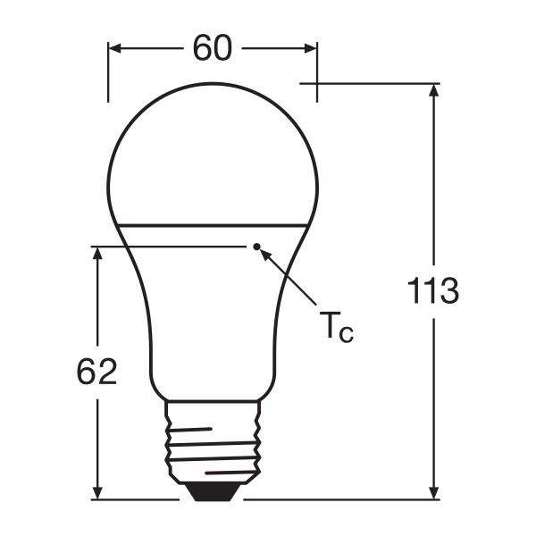 Светодиодная лампа OSRAM LED Classic Value A60 10W 1055Lm 2700K 230V E27 Матовый (Frosted) (4052899971028), 100015266