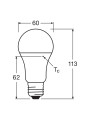 Светодиодная лампа OSRAM LED Classic Value A60 10W 1055Lm 2700K 230V E27 Матовый (Frosted) (4052899971028), 100015266