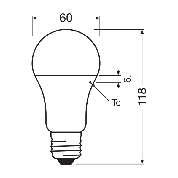 Світлодіодна лампа OSRAM LED Classic Value A60 13W 1521Lm 2700K 230V E27 Матовий (Frosted) (4052899971097) , 100015265