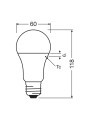 Світлодіодна лампа OSRAM LED Classic Value A60 13W 1521Lm 2700K 230V E27 Матовий (Frosted) (4052899971097) , 100015265