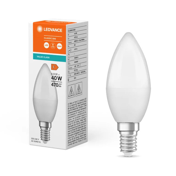 Светодиодная лампа OSRAM LED Classic Value B40 5W 470Lm 4000K 230V E14 Матовый (Frosted) (4052899973367), 100002085