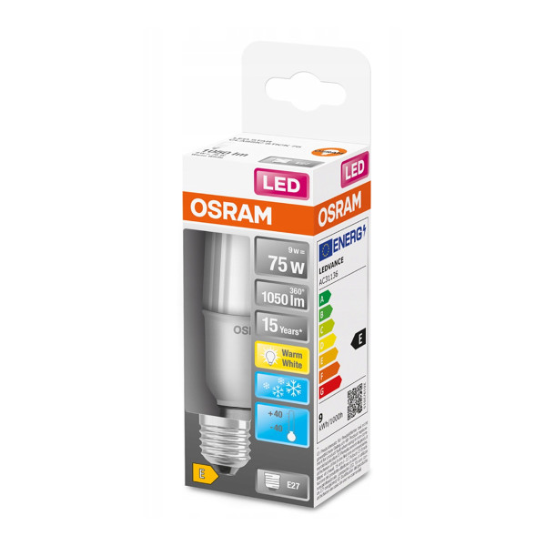 Светодиодная лампа OSRAM Star Stick T37 10W 1055Lm 2700K 230V E27 Матовый (Frosted) (4058075059191), 100015276