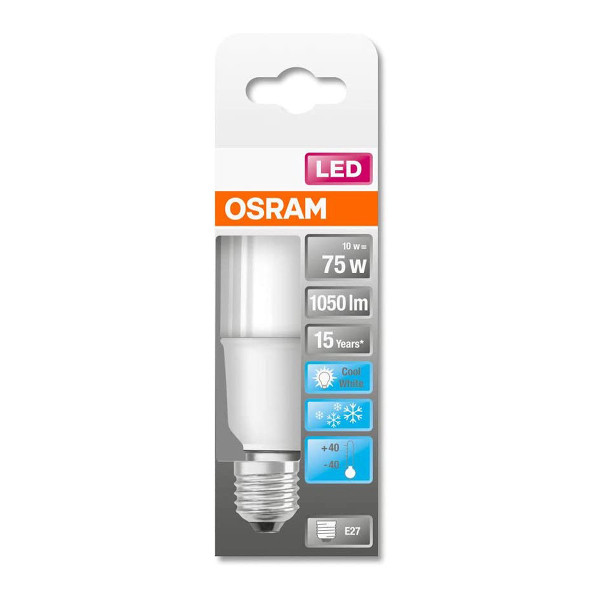 Светодиодная лампа OSRAM Star Stick T37 10W 1055Lm 4000K 230V E27 Матовый (Frosted) (4058075059214), 100020781