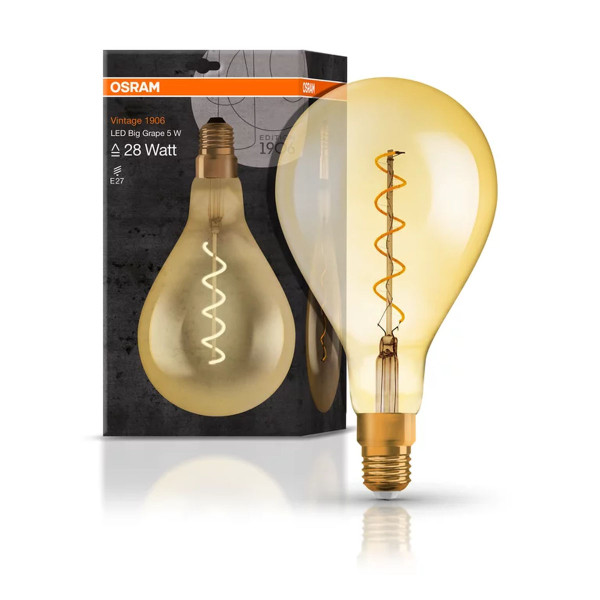 Світлодіодна лампа OSRAM Vintage 1906 Classic A160 5W 250Lm 2000K 230V E27 Прозорий (Amber) (4058075091993) , 100015250