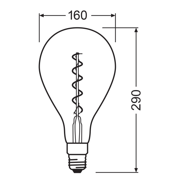 Світлодіодна лампа OSRAM Vintage 1906 Classic A160 5W 250Lm 2000K 230V E27 Прозорий (Amber) (4058075091993) , 100015250