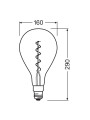 Світлодіодна лампа OSRAM Vintage 1906 Classic A160 5W 250Lm 2000K 230V E27 Прозорий (Amber) (4058075091993) , 100015250