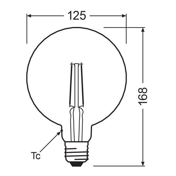 Светодиодная лампа OSRAM Vintage 1906 Globe Filament G125 5W 470Lm 2500K 230V E27 Прозрачный (Gold) (4058075092037), 100022534