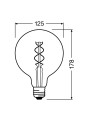 Светодиодная лампа OSRAM Vintage 1906 Globe Filament G125 5W 250Lm 2000K 230V E27 Прозрачный (Gold) (4058075092136), 100015249