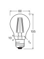 Светодиодная лампа OSRAM LED Classic Performance Filament A60 6,5W 806Lm 4000K 230V E27 Прозрачный (Clear) (4058075112308), 100024131
