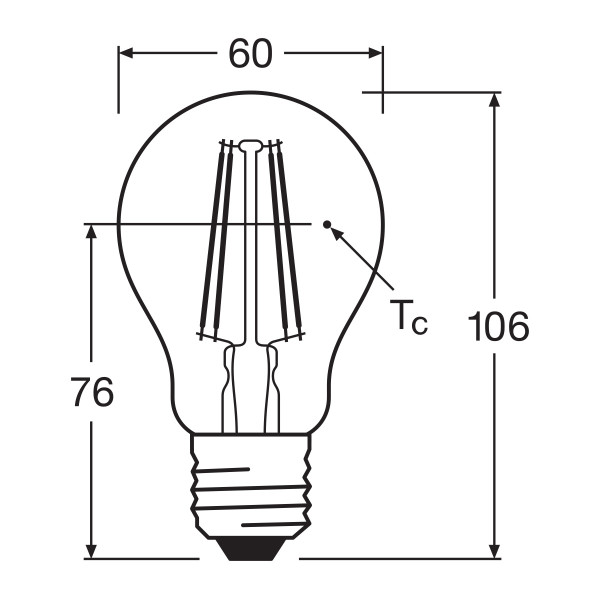 Светодиодная лампа OSRAM LED Classic Performance DIM Filament A60 6,5W 806Lm 2700K 230V E27 Прозрачный (Clear) (4058075115958), 100022499