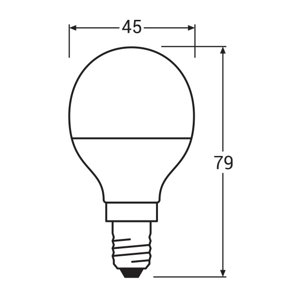 Светодиодная лампа OSRAM LED Classic Value P40 5W 470Lm 2700K 230V E14 Матовый (Frosted) (4058075147898), 100015256