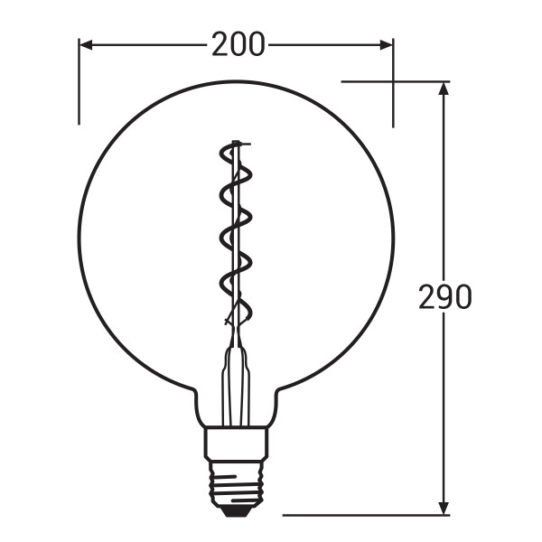 Светодиодная лампа OSRAM Vintage 1906 DIM Globe Filament G200 4W 300Lm 2000K 230V E27 Прозрачный (Gold) (4058075269729), 100020791