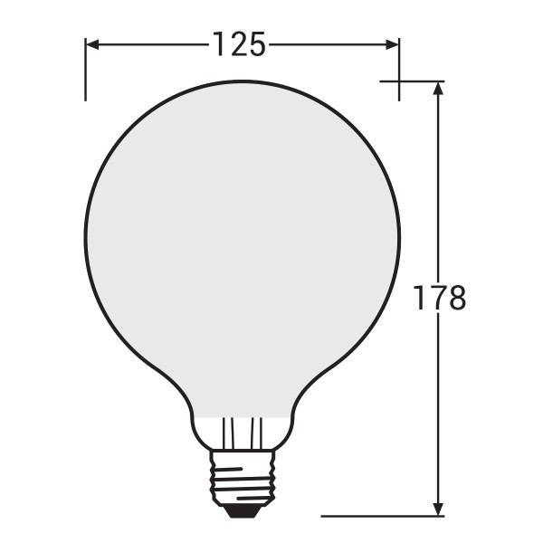 Светодиодная лампа OSRAM Led Classic Performance Globe Filament G125 7W 806Lm 2700K 230V E27 Матовый (Frosted) (4058075269866), 100024093