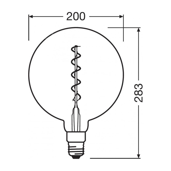 Светодиодная лампа OSRAM Vintage 1906 Globe Filament G200 4W 140Lm 1800K 230V E27 Прозрачный (Clear) (4058075269927), 100020794