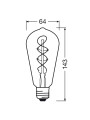 Светодиодная лампа OSRAM Vintage 1906 Edison Filament ST64 4W 140Lm 1800K 230V E27 Прозрачный (Clear) (4058075269941), 100020795