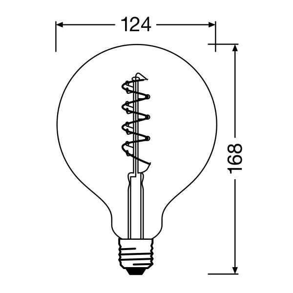 Светодиодная лампа OSRAM Vintage 1906 Globe Filament G125 4W 140Lm 1800K 230V E27 Прозрачный (Clear) (4058075269989), 100020796